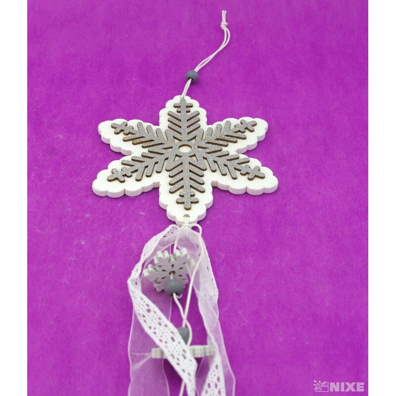 ZÁVĚS VLOČKA 12x50cm*STŘÍBRNÁ