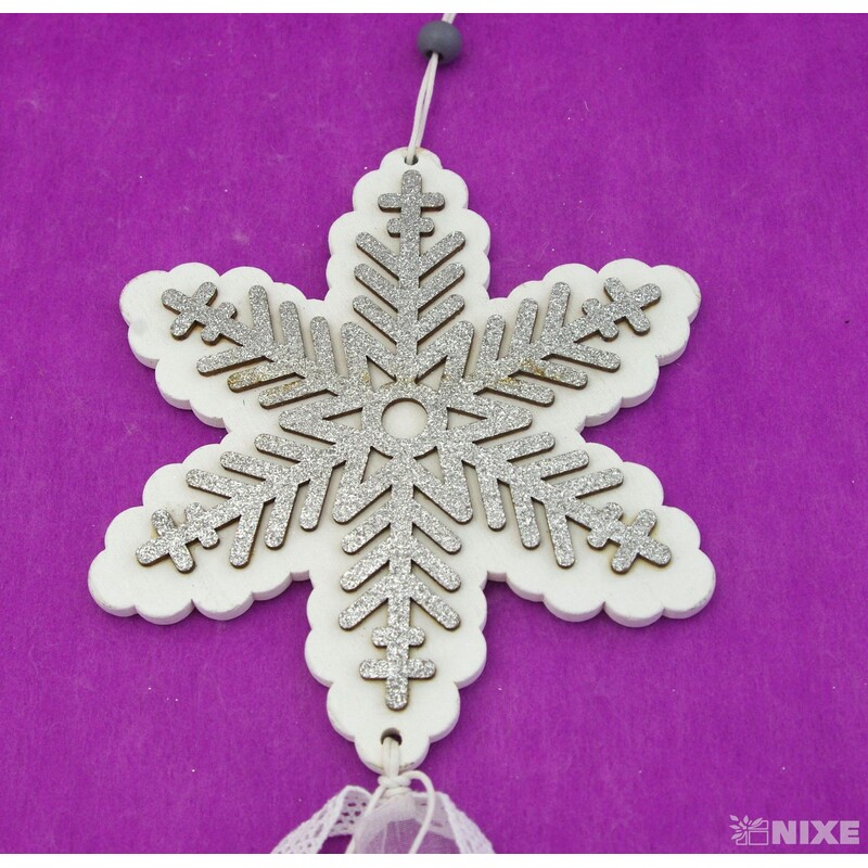 ZÁVĚS VLOČKA 12x50cm*STŘÍBRNÁ