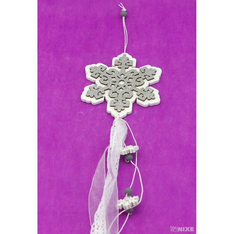 ZÁVĚS VLOČKA 12x50cm*STŘÍBRNÁ