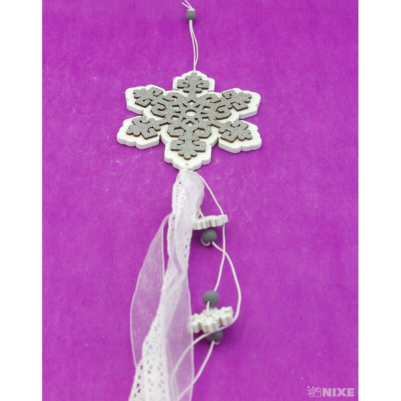 ZÁVĚS VLOČKA 12x50cm*STŘÍBRNÁ