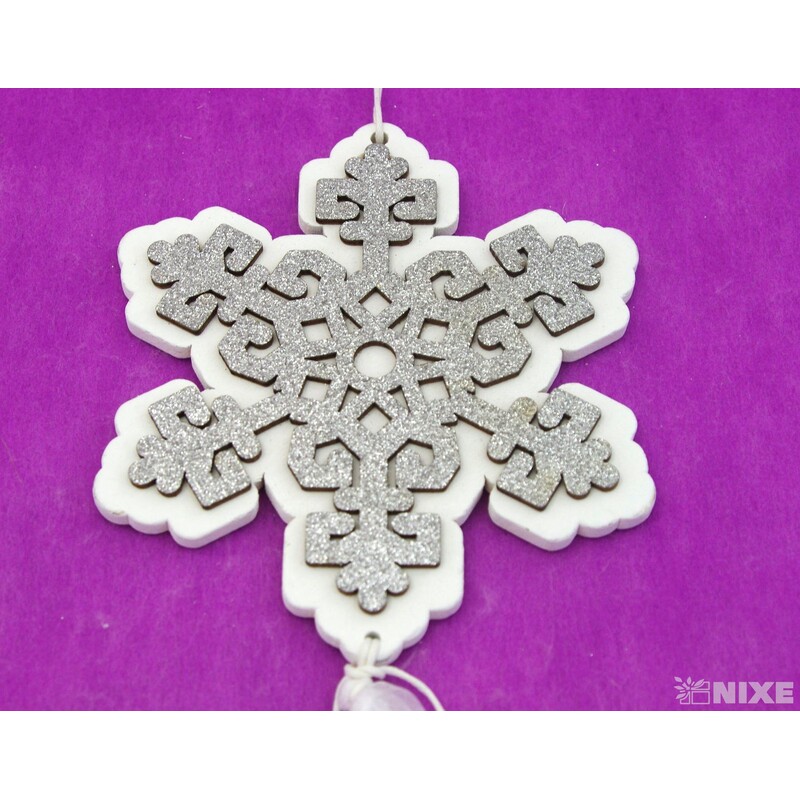 ZÁVĚS VLOČKA 12x50cm*STŘÍBRNÁ