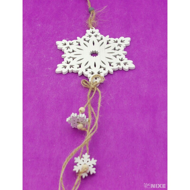 ZÁVĚS VLOČKA 12x40cm*BÍLÁ