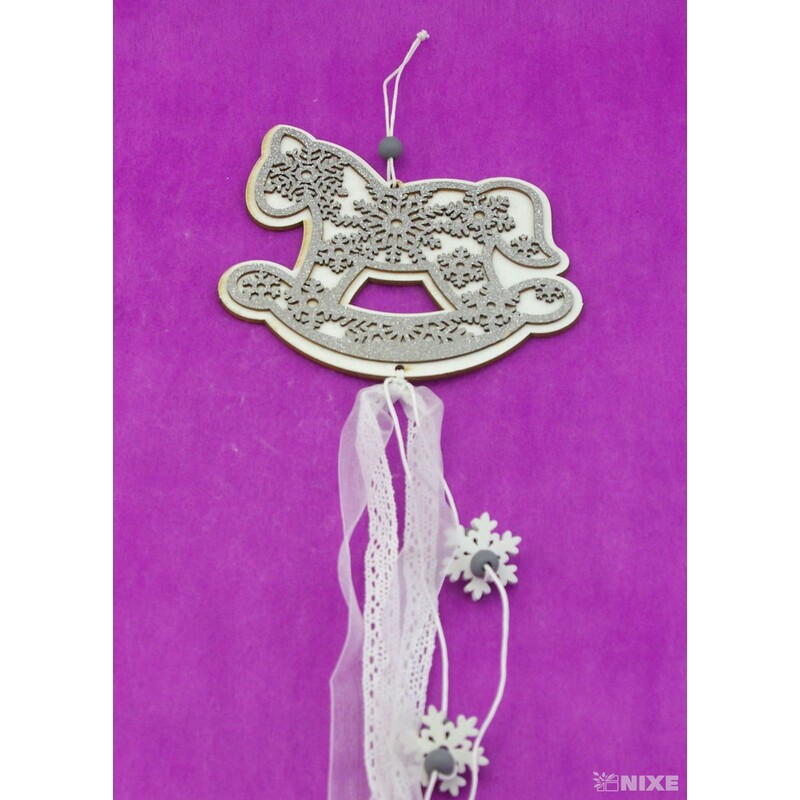 ZÁVĚS KONÍK 12x50cm*STŘÍBRNÁ