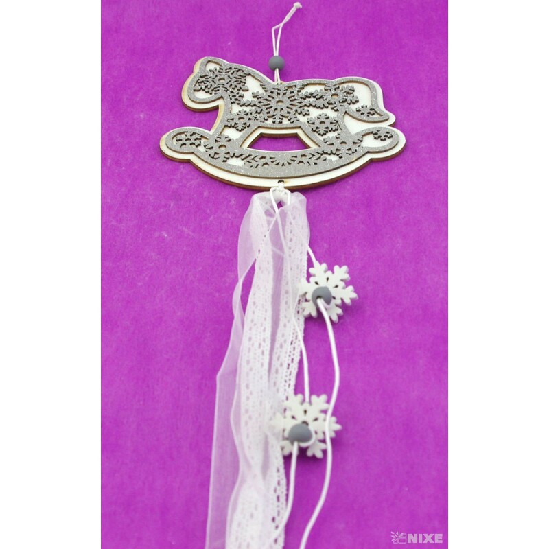 ZÁVĚS KONÍK 12x50cm*STŘÍBRNÁ