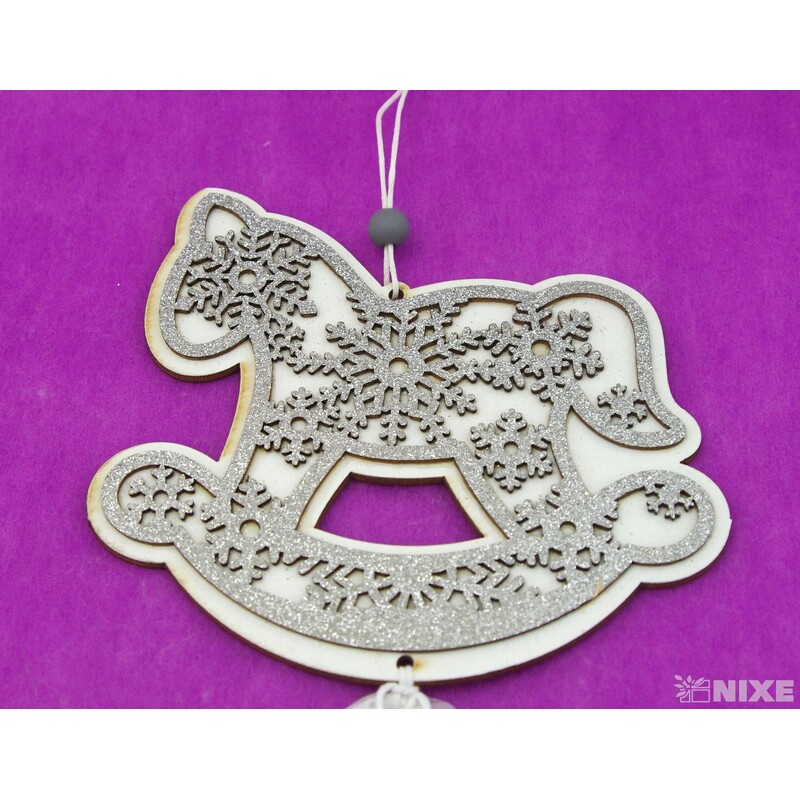 ZÁVĚS KONÍK 12x50cm*STŘÍBRNÁ