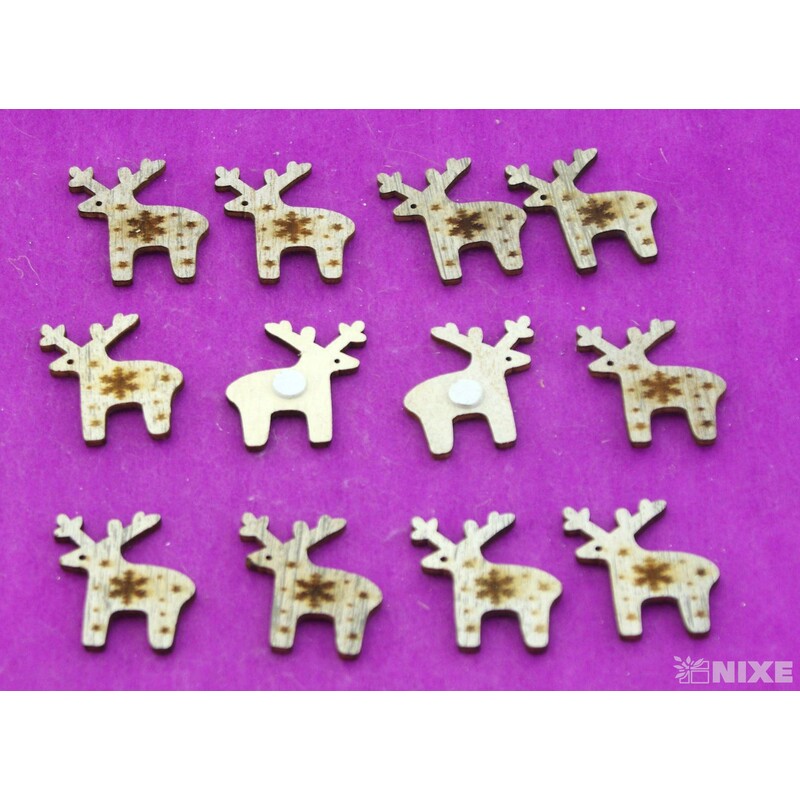 VÁNOCE D NALEP 4cm 12ks*PŘÍRODNÍ