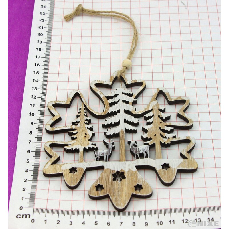 ZÁVĚS VÁNOCE D 15x13cm 4ks*PŘÍRODNÍ