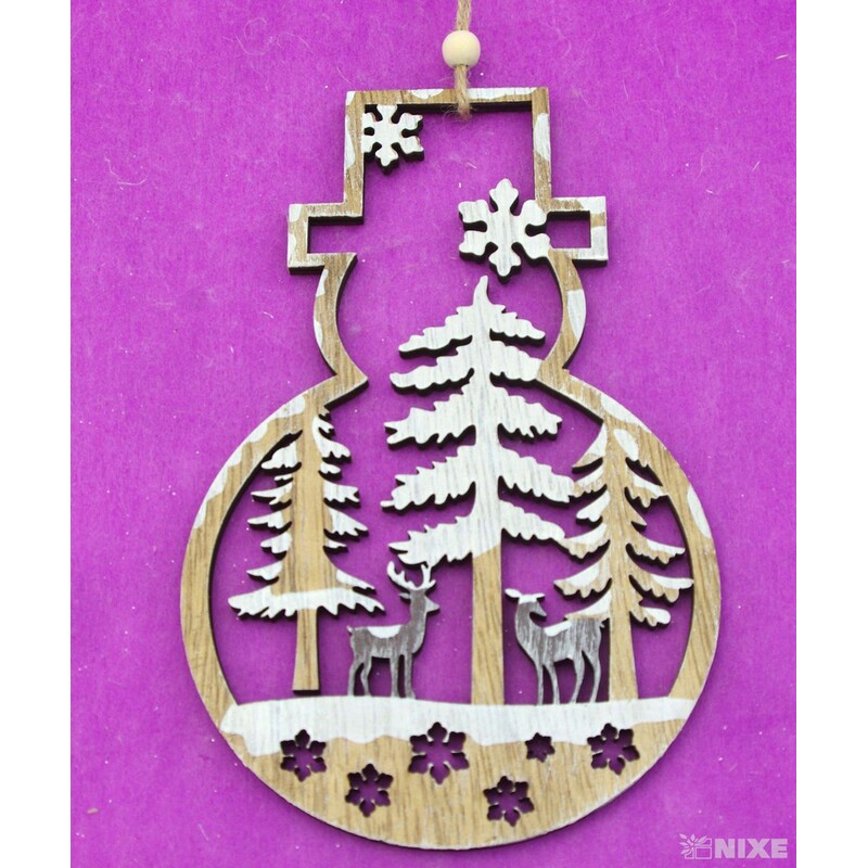 ZÁVĚS SNĚHULÁK D 18x11cm 4ks*PŘÍRODNÍ