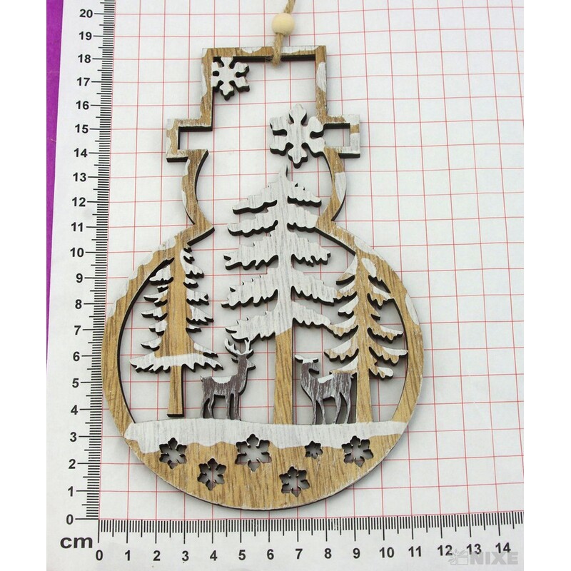 ZÁVĚS SNĚHULÁK D 18x11cm 4ks*PŘÍRODNÍ