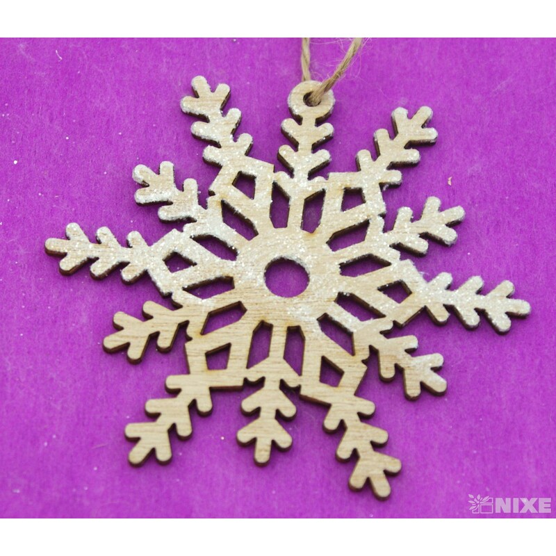 ZÁVĚS VLOČKA D 9,5cm 4ks*PŘÍRODNÍ