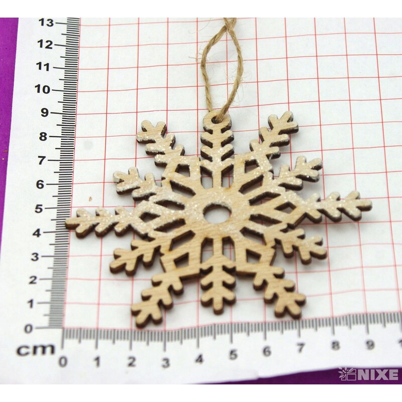 ZÁVĚS VLOČKA D 9,5cm 4ks*PŘÍRODNÍ