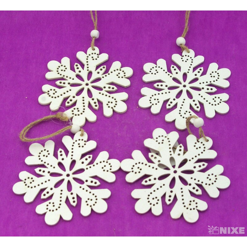 ZÁVĚS VLOČKA D 13cm 4ks*BÍLÁ