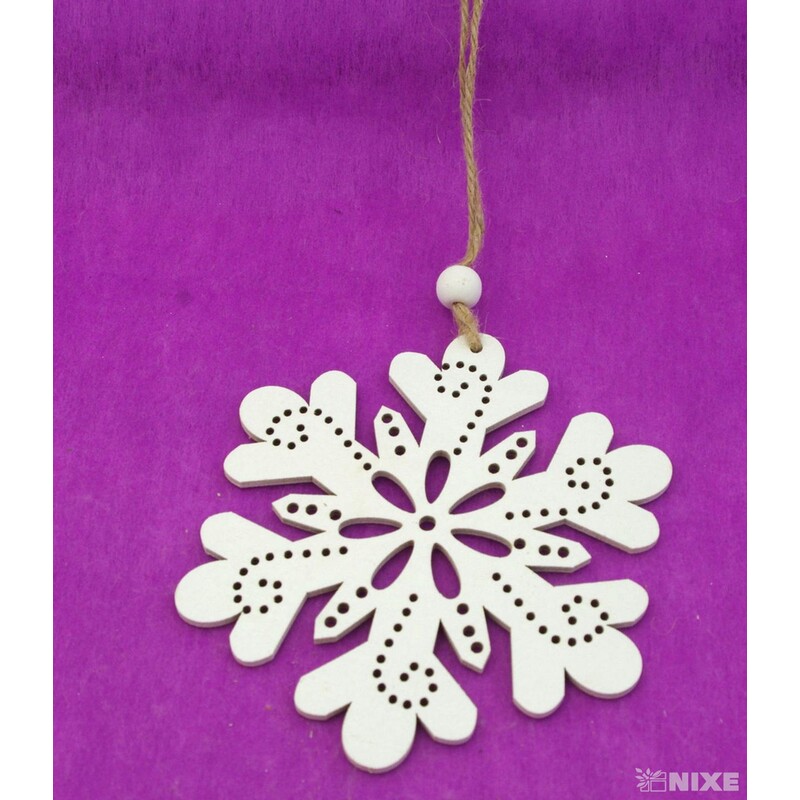 ZÁVĚS VLOČKA D 13cm 4ks*BÍLÁ