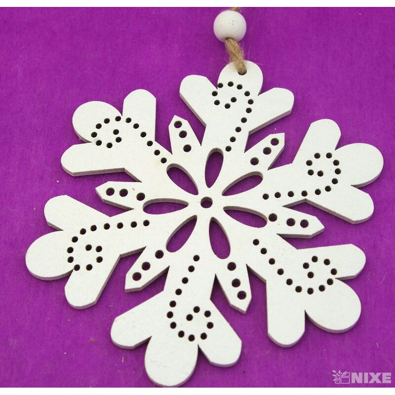 ZÁVĚS VLOČKA D 13cm 4ks*BÍLÁ