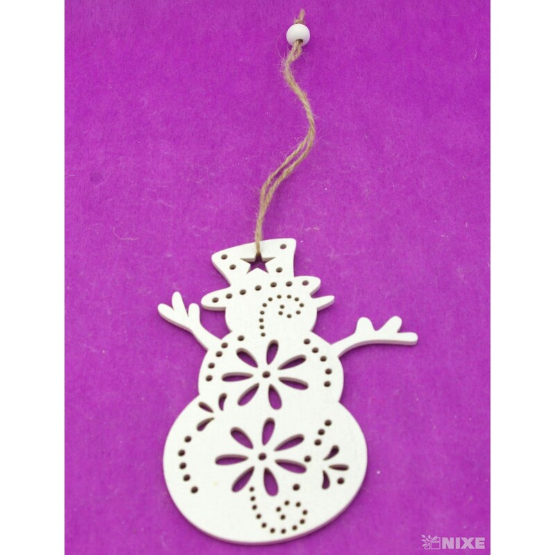 ZÁVĚS SNĚHULÁK D 14,5cm 4ks*BÍLÁ