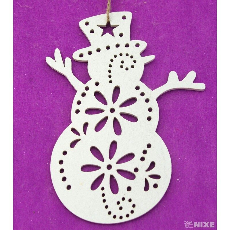 ZÁVĚS SNĚHULÁK D 14,5cm 4ks*BÍLÁ