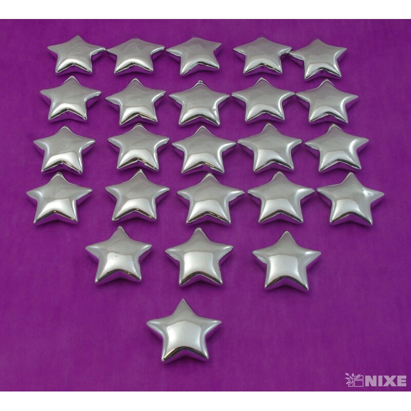 HVĚZDA PORCELÁN 6cm*STŘÍBRNÁ