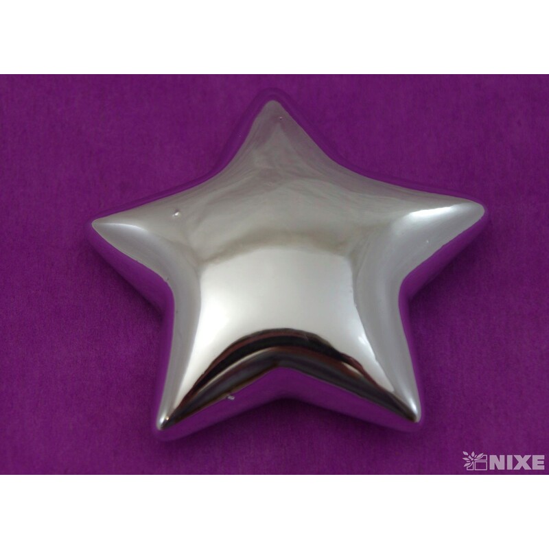 HVĚZDA PORCELÁN 6cm*STŘÍBRNÁ