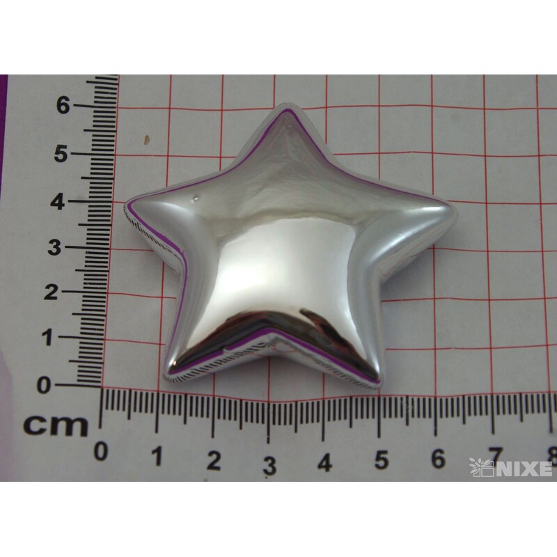 HVĚZDA PORCELÁN 6cm*STŘÍBRNÁ