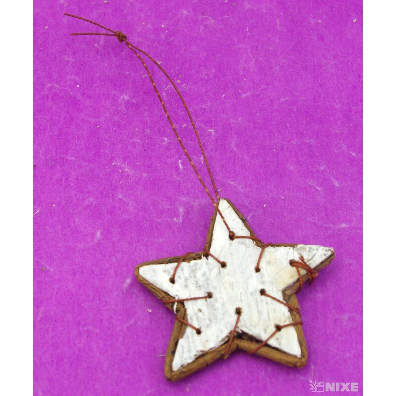 HVĚZDA BŘÍZA 6,5cm 10ks*PŘÍRODNÍ