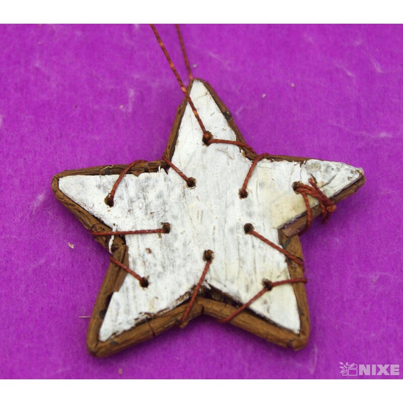 HVĚZDA BŘÍZA 6,5cm 10ks*PŘÍRODNÍ