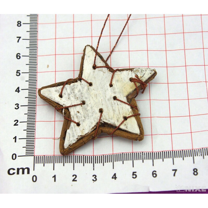 HVĚZDA BŘÍZA 6,5cm 10ks*PŘÍRODNÍ