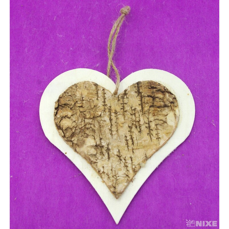 SRDCE BŘÍZA 13,5cm 4ks*PŘÍRODNÍ