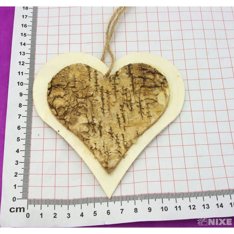 SRDCE BŘÍZA 13,5cm 4ks*PŘÍRODNÍ