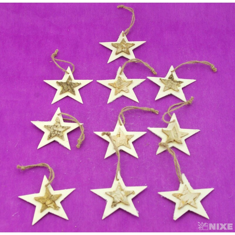 HVĚZDA BŘÍZA 8cm 10ks*PŘÍRODNÍ