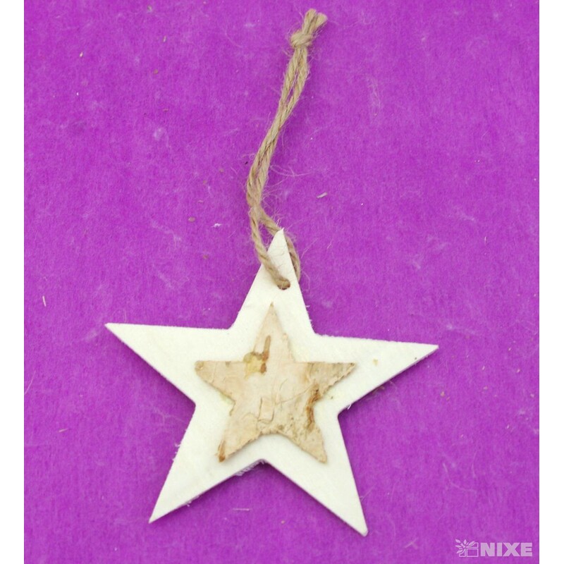 HVĚZDA BŘÍZA 8cm 10ks*PŘÍRODNÍ