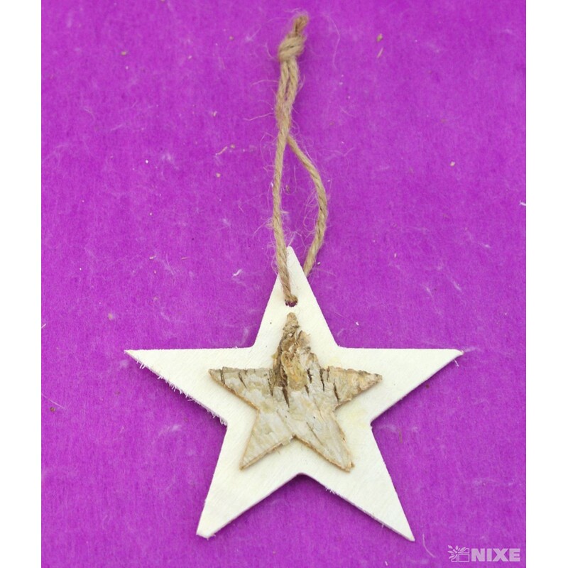 HVĚZDA BŘÍZA 8cm 10ks*PŘÍRODNÍ