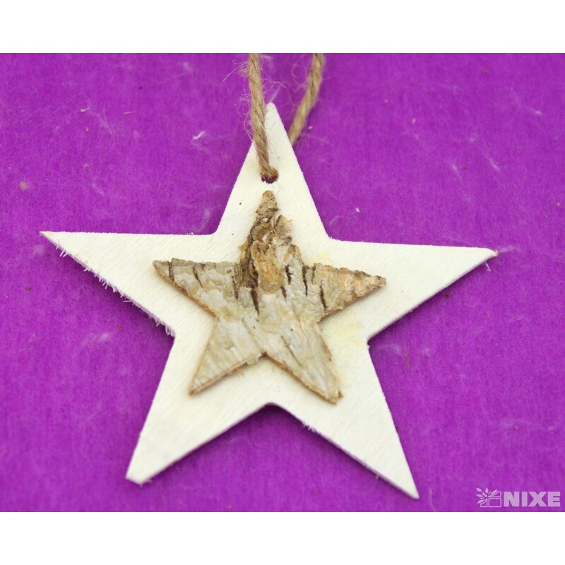 HVĚZDA BŘÍZA 8cm 10ks*PŘÍRODNÍ