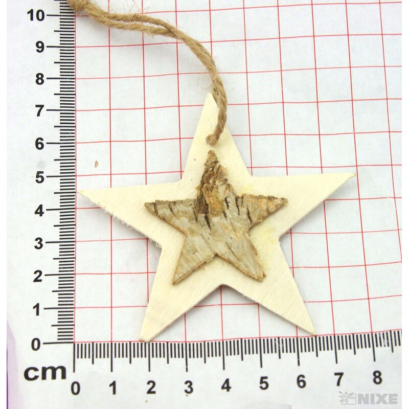 HVĚZDA BŘÍZA 8cm 10ks*PŘÍRODNÍ