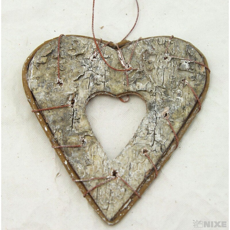 SRDCE BŘÍZA 10,5cm 4ks*PŘÍRODNÍ