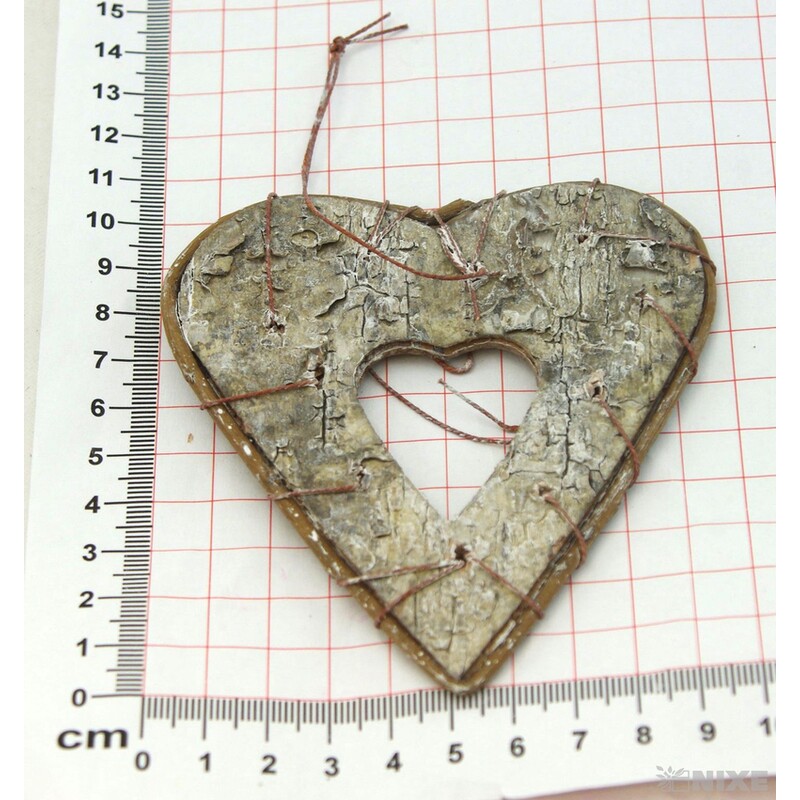 SRDCE BŘÍZA 10,5cm 4ks*PŘÍRODNÍ