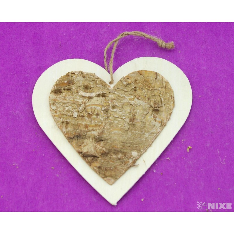 SRDCE BŘÍZA 13,5cm 4ks*PŘÍRODNÍ