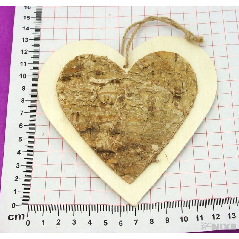 SRDCE BŘÍZA 13,5cm 4ks*PŘÍRODNÍ