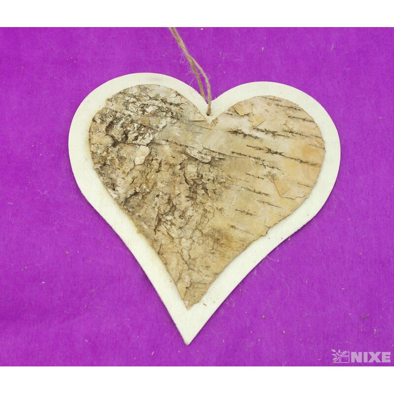 SRDCE BŘÍZA 18,5cm 4ks*PŘÍRODNÍ