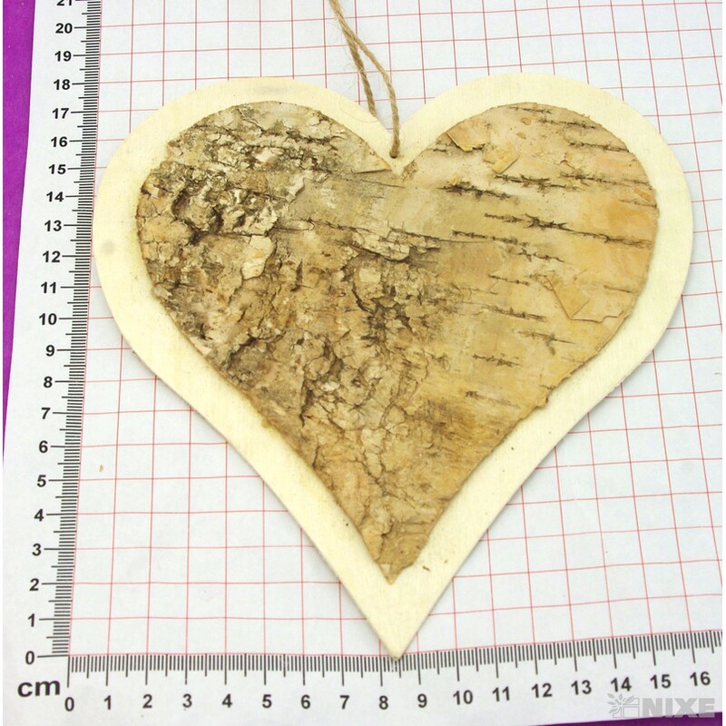 SRDCE BŘÍZA 18,5cm 4ks*PŘÍRODNÍ