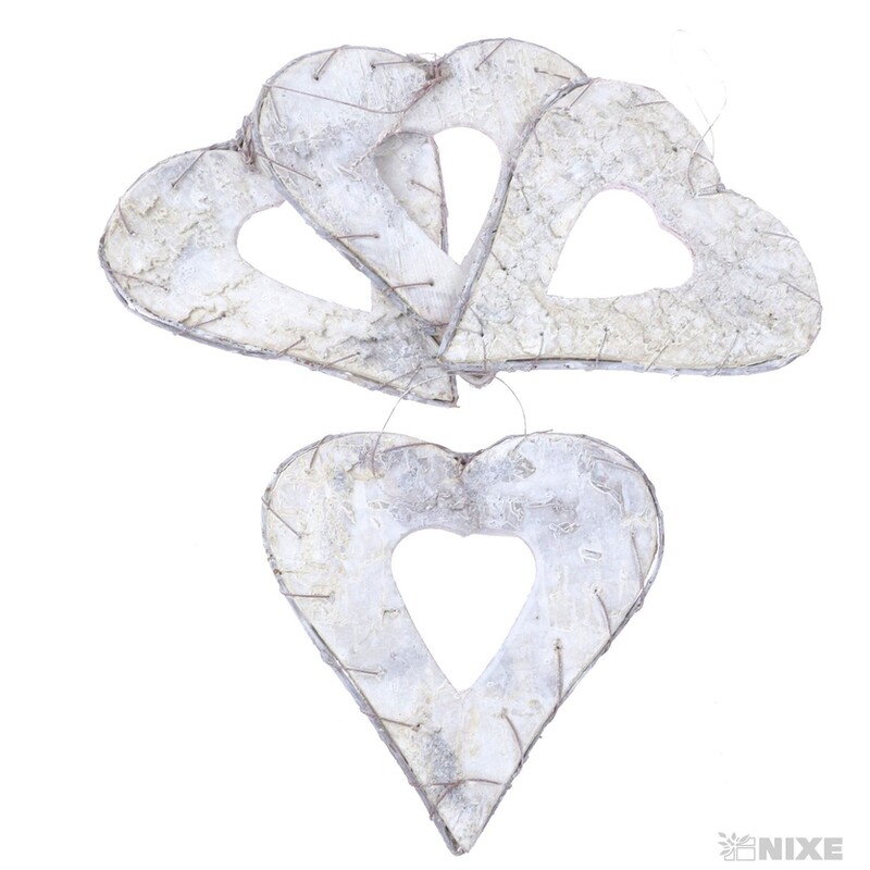 SRDCE BŘÍZA 15cm 4ks*PŘÍRODNÍ