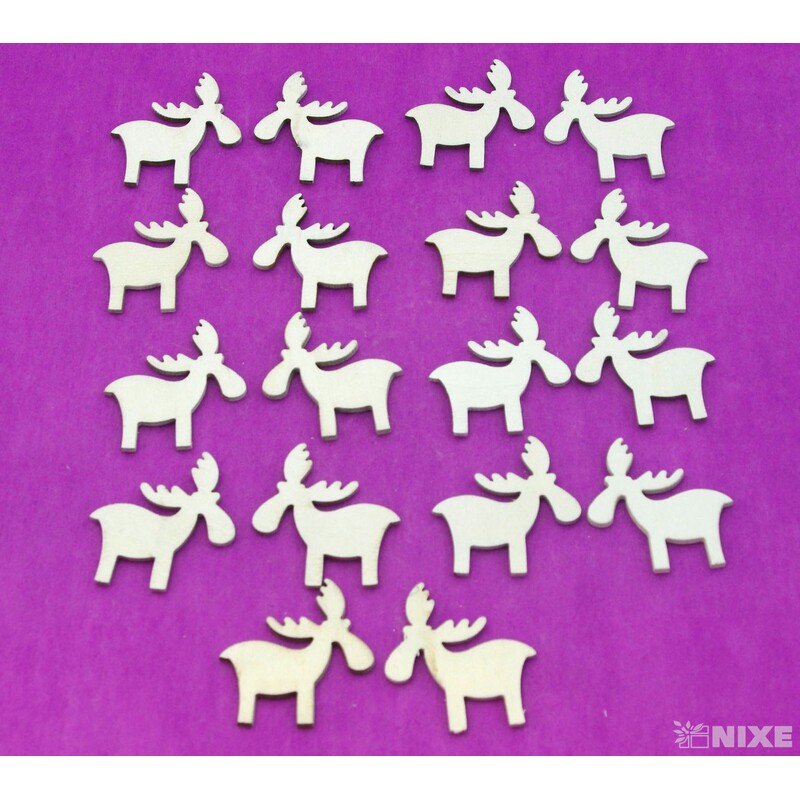 SOB DŘEVO 6x5,5cm 18ks*BÍLÁ