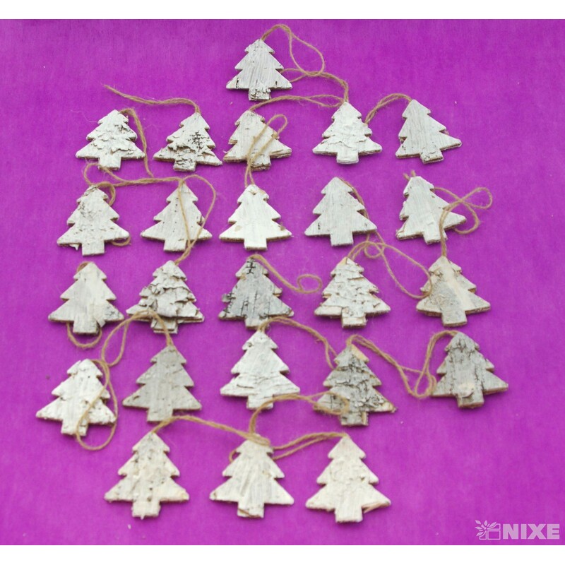 ZÁVĚS D STROM 6x5cm 24ks*BÍLÁ