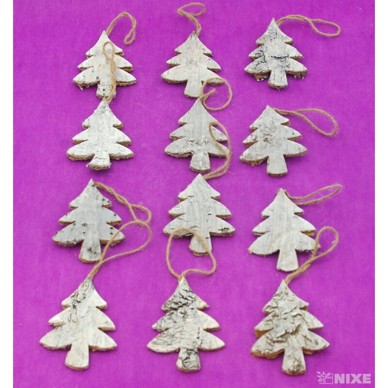 ZÁVĚS D STROM 9x6cm 12ks*BÍLÁ