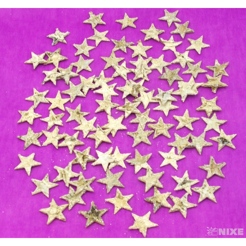 HVĚZDA BŘÍZA GLITR 3,5cm 80ks*MIX BAREV