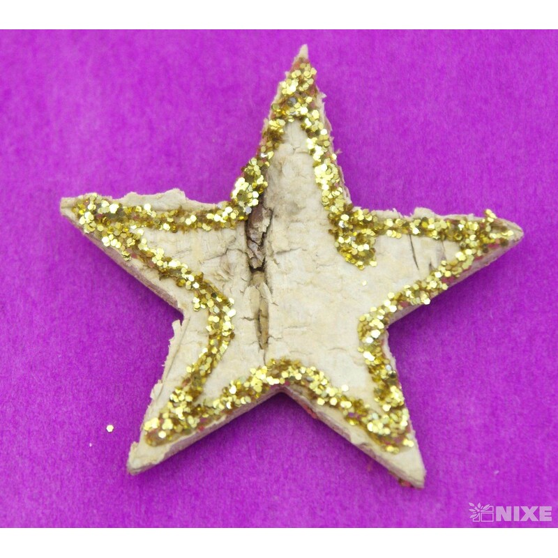 HVĚZDA BŘÍZA GLITR 3,5cm 80ks*MIX BAREV