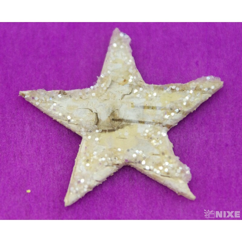 HVĚZDA BŘÍZA GLITR 3,5cm 80ks*MIX BAREV