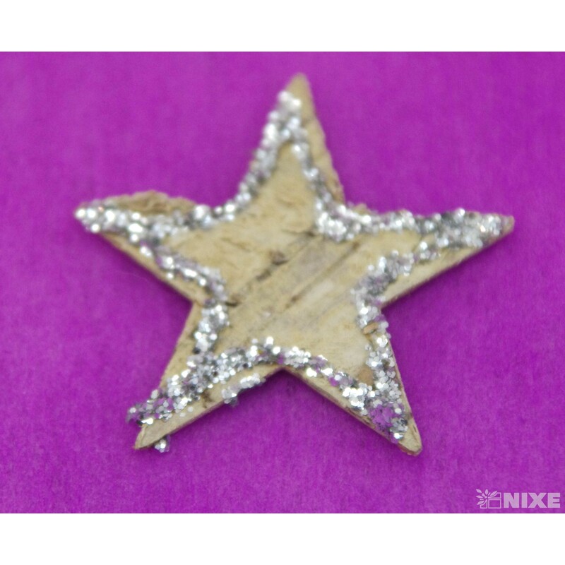 HVĚZDA BŘÍZA GLITR 3,5cm 80ks*MIX BAREV