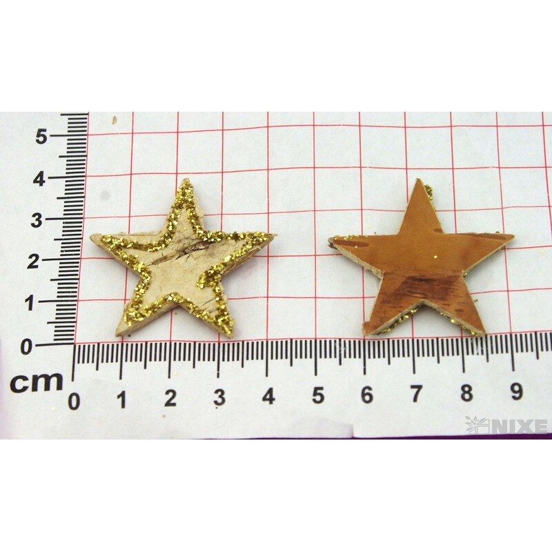 HVĚZDA BŘÍZA GLITR 3,5cm 80ks*MIX BAREV