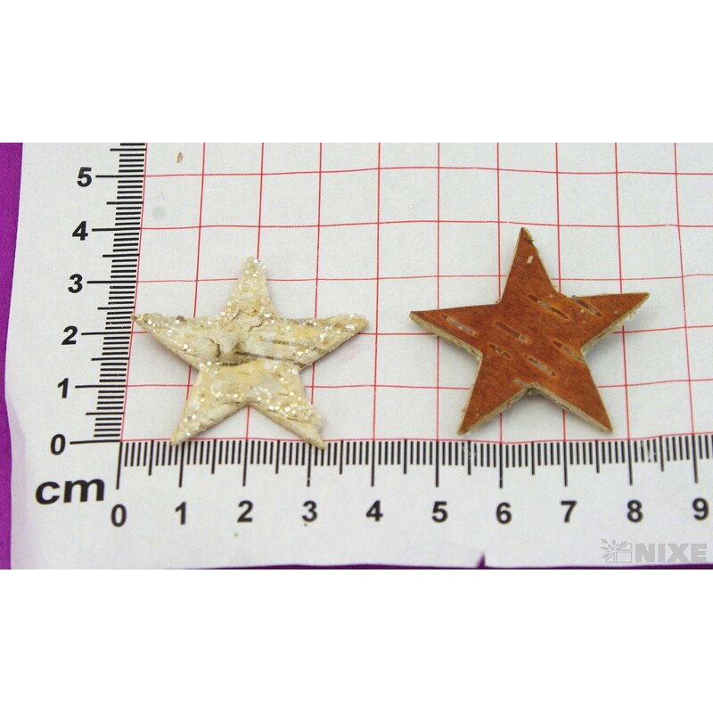 HVĚZDA BŘÍZA GLITR 3,5cm 80ks*MIX BAREV