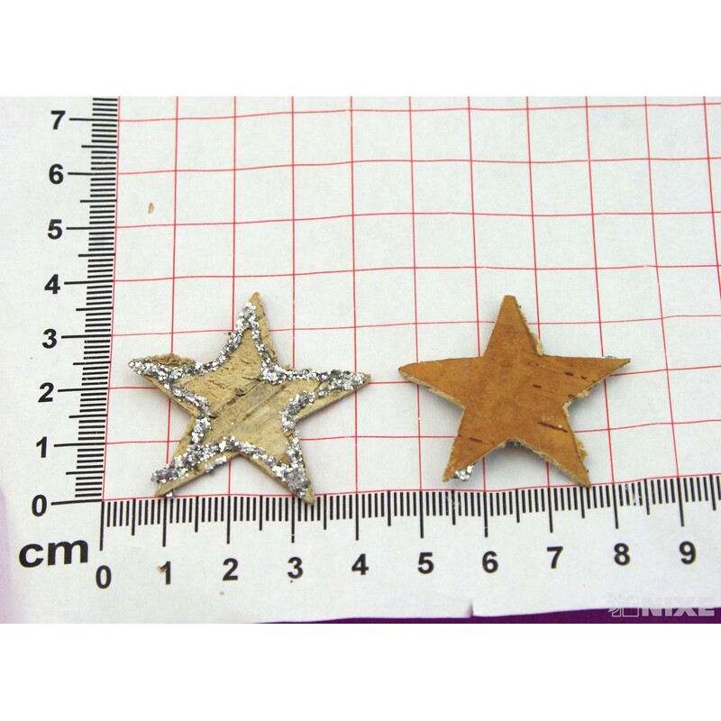 HVĚZDA BŘÍZA GLITR 3,5cm 80ks*MIX BAREV